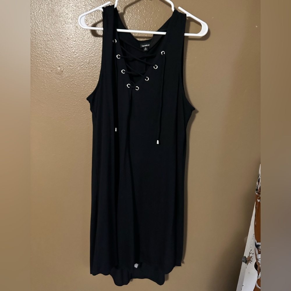 Torrid Black Lace-Up Detail dress